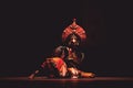 Bengaluru, INDIA Ã¢â¬â March 29,2018:A yakshagana dancer dances gracefully in Sevasadan hall in Bengaluru,India