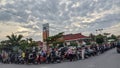 Bengkalis, Indonesia, 03 juli 2023: Pertamina Gas station queue. Royalty Free Stock Photo