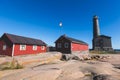 BengtskÃ¤r Lighthouse, summer view of Bengtskar island in Archipelago Sea, Finland, KimitoÃ¶n, Gulf of Finland sunny day Royalty Free Stock Photo