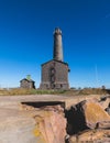 BengtskÃ¤r Lighthouse, summer view of Bengtskar island in Archipelago Sea, Finland, KimitoÃ¶n, Gulf of Finland sunny day Royalty Free Stock Photo