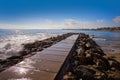 Benicassim breakwater in Castellon Spain