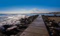 Benicassim breakwater in Castellon Spain