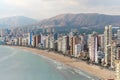 Benidorm aerial view cityscape during sunny day, Spain