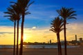 Benidorm Alicante playa de Poniente beach sunset Royalty Free Stock Photo