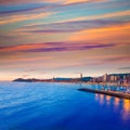 Benidorm Alicante sunset playa de Poniente beach