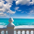 Benidorm balcon del Mediterraneo sea from white balustrade Royalty Free Stock Photo