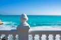 Benidorm balcon del Mediterraneo sea from white balustrade