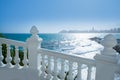 Benidorm balcon del Mediterraneo sea from white balustrade