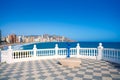 Benidorm balcon del Mediterraneo sea from white balustrade