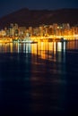 Benidorm city landscape at night from above, Alicante province, Spain Royalty Free Stock Photo