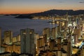 Benidorm city landscape at night from above, Alicante province, Spain. Benidorm popular spanish resort Royalty Free Stock Photo