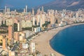 Benidorm levante beach aerial view in alicante Spain