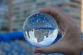 Benidorm skyscrapers seen through a crystal ball. Dream holiday.