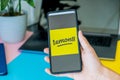 Benidorm, Spain - April 08, 2023: Smartphone screen with Lemon8 app. Lemon8 is photo-based app that resembles mixture of