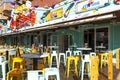 Benidorm, Spain - February 25, 2020: Empty bar area in popular spanish resort Benidorm, Alicante, Spain