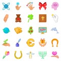 Benignity icons set, cartoon style Royalty Free Stock Photo