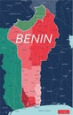 Benin country detailed editable map