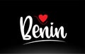 Benin country text typography logo icon design on black background