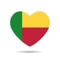 I love Benin. Benin flag heart vector illustration isolated on white background