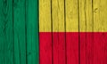 Benin Flag Over Wood Planks