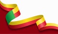 Benin flag wavy abstract background. Vector illustration.