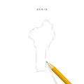 Benin freehand pencil sketch outline vector map isolated on white background Royalty Free Stock Photo