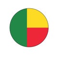 Benin green, yellow, red Flag Button set circle for African push button concepts.