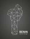 Benin black vector outline polygonal triangle map