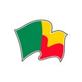 Benin national flag. Vector illustration. Porto-Novo Royalty Free Stock Photo