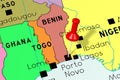 Benin, Porto Novo - capital city, pinned on political map