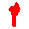 Benin vector map in red color