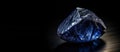 Benitoite is a rare precious natural stone on a black background. AI generated. Header banner mockup with space Royalty Free Stock Photo