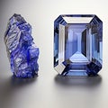 Benitoite: A rare and radiant gem, it gleams with a dazzling sapphire blue, like a clear summer sky Royalty Free Stock Photo