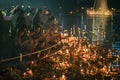 Benjakiti Park, Bangkok, Thailand - NOV 14,2016: Thai People enjoy Loy Krathong Festival, Thai traditional to pay respect to Goddr