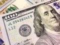 Benjamin Franklin close up engraving with federal reve seal Royalty Free Stock Photo