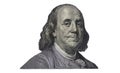 Benjamin Franklin cut on new 100 dollars banknote Royalty Free Stock Photo