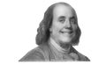 Benjamin Franklin cut on new 100 dollars banknote Royalty Free Stock Photo