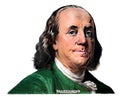 Benjamin Franklin cut on new 100 dollars banknote isolated Royalty Free Stock Photo