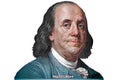 Benjamin Franklin cut on new 100 dollars Royalty Free Stock Photo