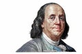 Benjamin Franklin cut on new 100 dollars banknote Royalty Free Stock Photo