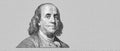 Benjamin Franklin cut on new 100 dollars banknote isolated on white background Royalty Free Stock Photo