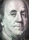 Benjamin Franklin face on dollar bill