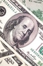 Benjamin Franklin face on dollar bill Royalty Free Stock Photo