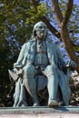 BENJAMIN FRANKLIN SCULPTURE - PARIS, FRANCE - A sculpture of Benjamin Franklin, the first American ambassador to France. The sculp