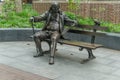 Benjamin Franklin statue on bench Royalty Free Stock Photo