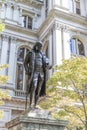 Benjamin Franklin statue by Richard Saltonstall Greenough, outside the Old City Hall in historic Boston Royalty Free Stock Photo