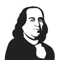 Benjamin franklin vector logo on white background. Vector Royalty Free Stock Photo