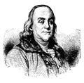 Benjamin Franklin, vintage illustration Royalty Free Stock Photo