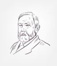 Benjamin Harrison usa president vector sketch portrait