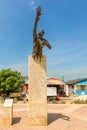 Benkos Bioho monument in main square in San Basilio de Palenque Royalty Free Stock Photo